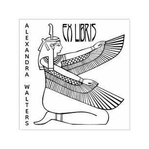 Tampon Auto-encreur La déesse égyptienne Maat - Nefertari Tomb Ex Libr