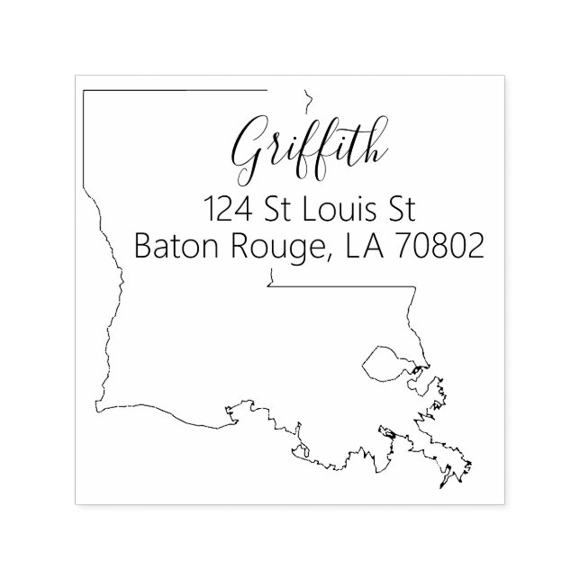 Tampon Auto-encreur LA | État de Louisiane - Timbre d'adresse de retou (Design)