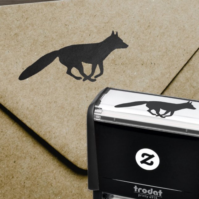 Tampon Auto-encreur La faune de la silhouette du renard (Créateur téléchargé)