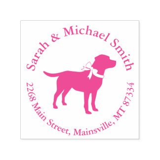 Tampon Auto-encreur Labrador Chien Baby shower Rose Girl Lab