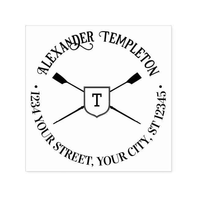 Tampon Auto-encreur Lames de remorquage croisées Nom du monogramme Adr (Design)