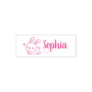 Tampon Auto-encreur Lapin de Pâques Mignon, Nom de Fille