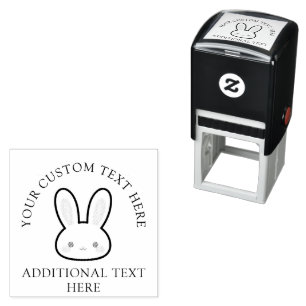 Tampon Auto-encreur Lapin de Pâques personnalisé visage de lapin migno