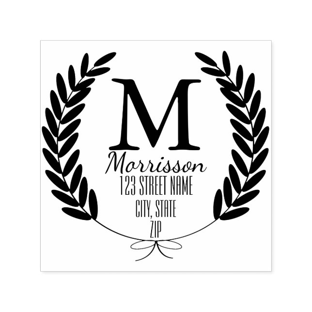 Tampon Auto-encreur Laurels de blé personnalisé (Design)