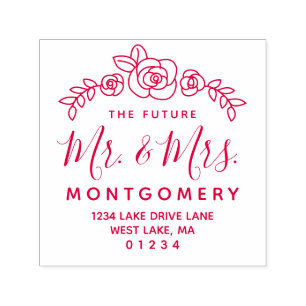 Tampon Auto-encreur L'avenir M. & Mme Laurel Wreath Return Adresse