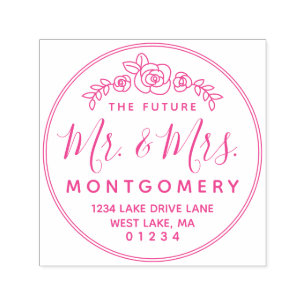 Tampon Auto-encreur L'avenir M. & Mme Laurel Wreath Return Adresse