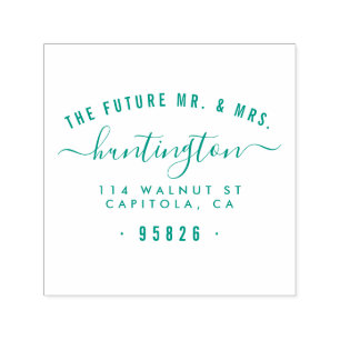 Tampon Auto-encreur L'avenir M. & Mme Typography Adresse de retour