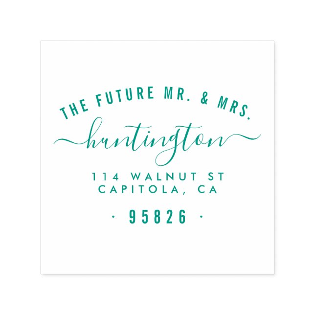 Tampon Auto-encreur L'avenir M. & Mme Typography Adresse de retour (Design)