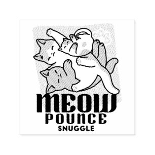 Tampon Auto-encreur Laze Furr Days - Cute Lazy Cats Design