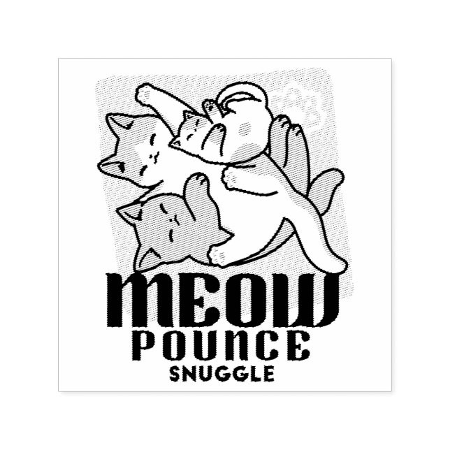 Tampon Auto-encreur Laze Furr Days - Cute Lazy Cats Design (Design)