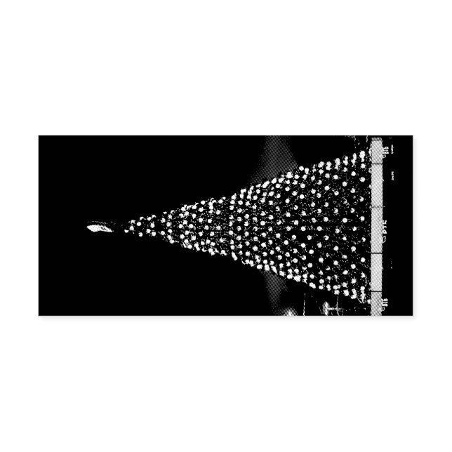 Tampon Auto-encreur Le bleu allume l'arbre de Noël (Design)