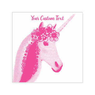 Tampon Auto-encreur Les Enfants Unicorn Stamp Personnalisé Pink Auto-