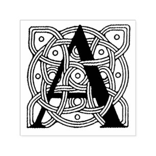 Tampon Auto-encreur Lettre A Vintage Monogramme De Noeud Celtique