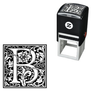 Tampon Auto-encreur Lettre B Art nouveau Carrelage noir et blanc