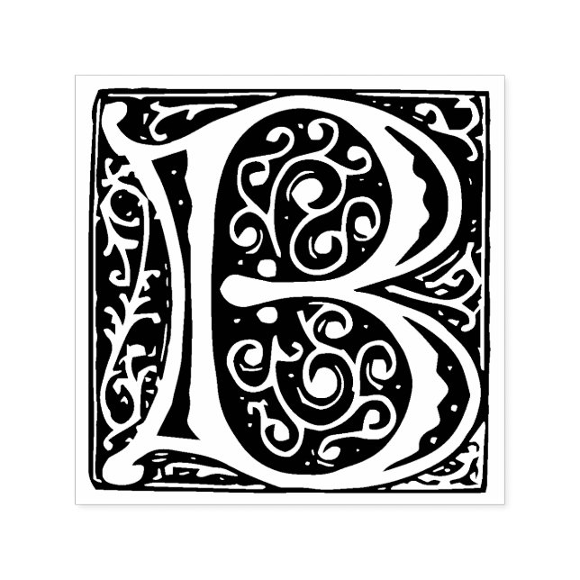 Tampon Auto-encreur Lettre médiévale Renaissance B Monogramme (Design)
