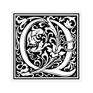 Tampon Auto-encreur Lettre Q de William Morris, timbre floral victorie