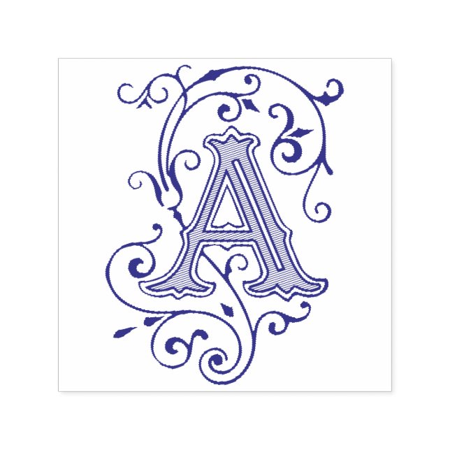 Tampon Auto-encreur LETTRE VITALE FLORE A MONogramme (Design)