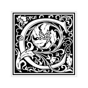 Tampon Auto-encreur Lettre William Morris C Timbre Floral victorien