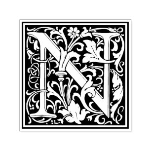 Tampon Auto-encreur LETTRE William Morris N Timbre Floral victorien