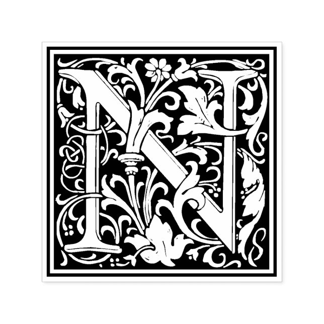 Tampon Auto-encreur LETTRE William Morris N Timbre Floral victorien (Design)