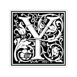 Tampon Auto-encreur Lettre William Morris Y Timbre floral victorien