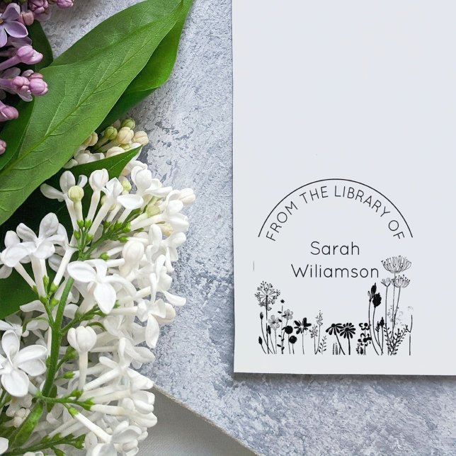 Tampon Auto-encreur Lettres Florales Rustiques Modernes De La Biblioth (Rustic Floral Modern Lettering From The Library Of Self-inking Stamp)