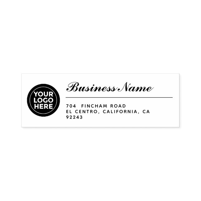 Tampon Auto-encreur Logo Adresse de retour professionnelle personnalis (Design)