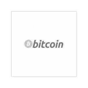 Tampon Auto-encreur Logo Bitcoin grand avec symbole Bitcoin orange
