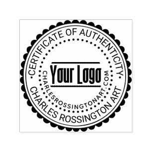 Tampon Auto-encreur Logo "Certificat d'authenticité" #7B Nom URL