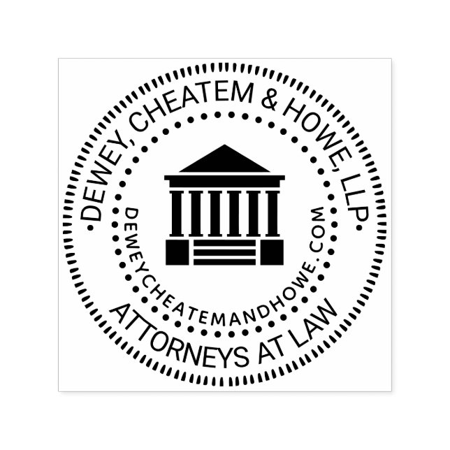 Tampon Auto-encreur Logo de cabinet d'avocat Sceau du tribunal Nom URL (Design)