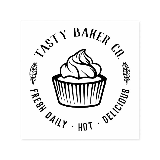 Tampon Auto-encreur Logo de Custom Bakery | Homemade Small Business Br (Design)