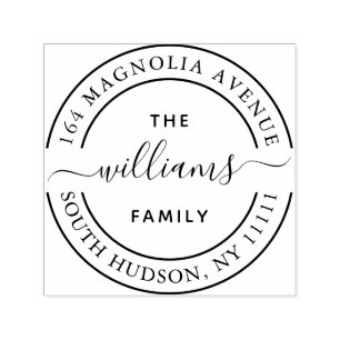 Tampon Auto-encreur Logo de la famille de calligraphie tendance Script