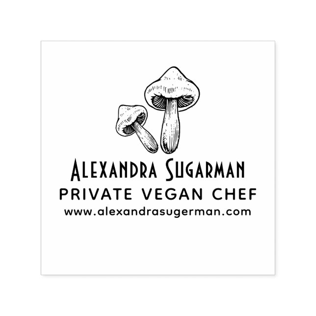 Tampon Auto-encreur Logo de l'entreprise de champignons de chef végan  (Design)