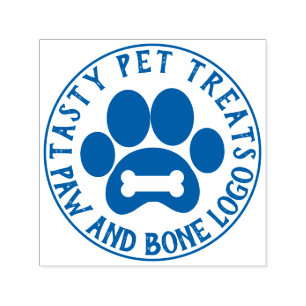 Tampon Auto-encreur Logo de l'entreprise Paw Bone Pet shop Treats Food