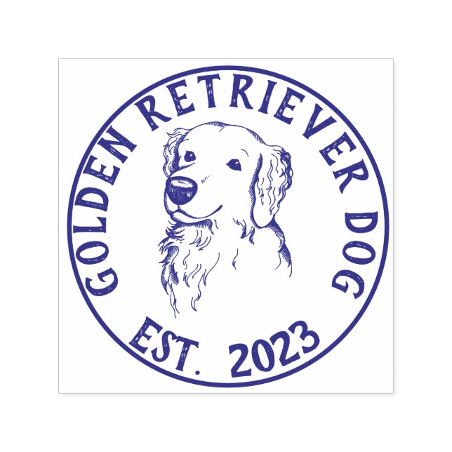 Tampon Auto-encreur Logo Dog Walker Golden retriever (Design)