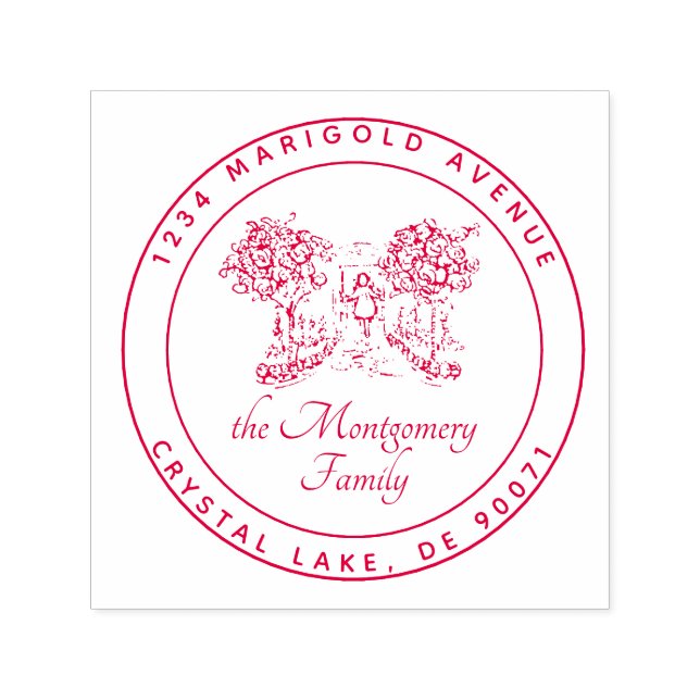 Tampon Auto-encreur Logo personnalisé Elegant Nom de famille Adresse d (Design)