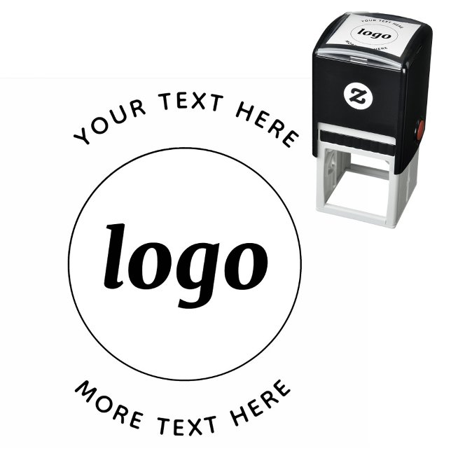 Tampon Auto-encreur Logo Simple Avec Texte Professionnel Promotionnel (Simple logo with custom text business branding promotional self inking stamp)