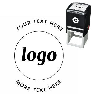 Tampon Auto-encreur Logo simple avec texte promotionnel d'entreprise