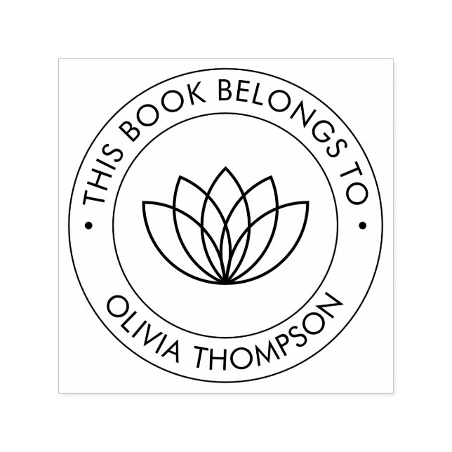 Tampon Auto-encreur Lotus Moderne Ce Livre Appartient À (Design)