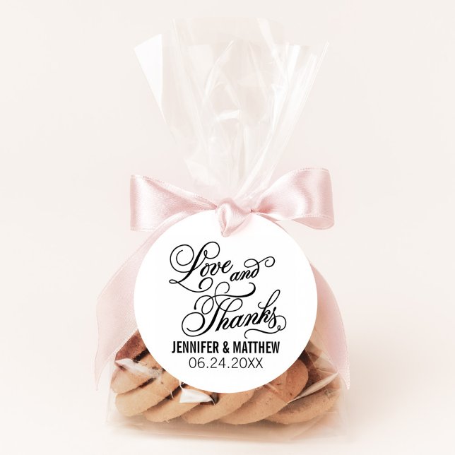 Tampon Auto-encreur Love and Thanks Calligraphy Script Mariage (Créateur téléchargé)