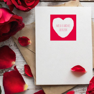 Tampon Auto-encreur Love Heart Enregistrer le Mariage de date
