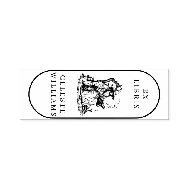 Tampon Auto-encreur Magique Assistant Ex Libris Bibliothèque Bookplate (Design)