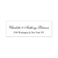 Mariage Élégant Script Créatif Noir Blanc Famille
