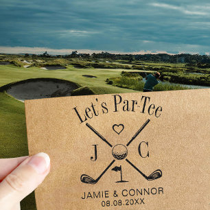 Tampon Auto-encreur Mariage Golf Let's Par-Tee Save the Date