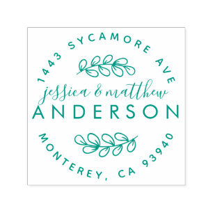 Tampon Auto-encreur Marié Couple Sweet Rustic Script Retourner l'adres