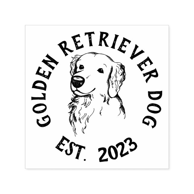 Tampon Auto-encreur Marque pour chien de Golden Retriever (Design)