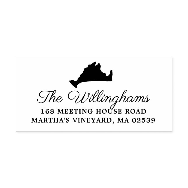 Tampon Auto-encreur Marthas Vineyard Massachusetts Carte Mariage (Design)