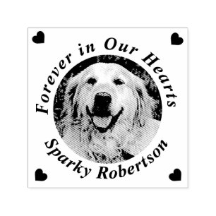 Tampon Auto-encreur Memorial Heart Ajouter un nom photo