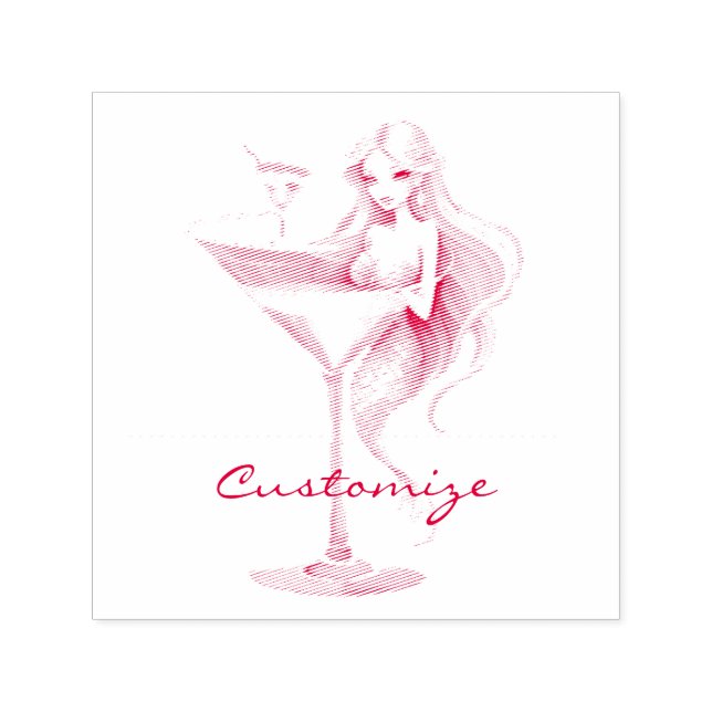 Tampon Auto-encreur Mermaid Martini Girl Thunder_Cove (Design)