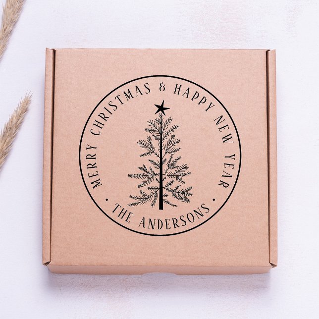 Tampon Auto-encreur Merry Christmas & Happy New Year  (Créateur téléchargé)